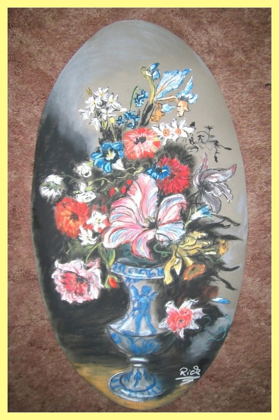 antike Blumenvase - Stillleben von Petra Rick 2005 - Pastell